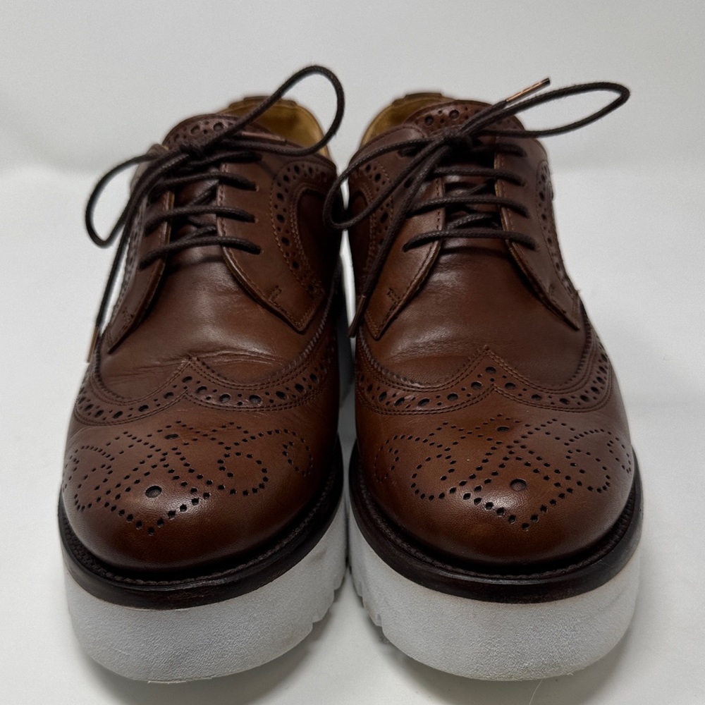 Versatile Brown Leather Brogue Loafers